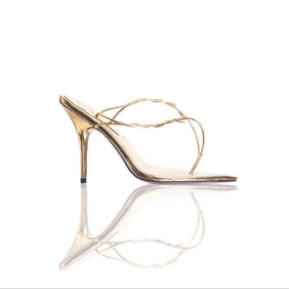 Gold BYDose Mid Aurum Knotted Thong Sandal - Picture 4 of 7